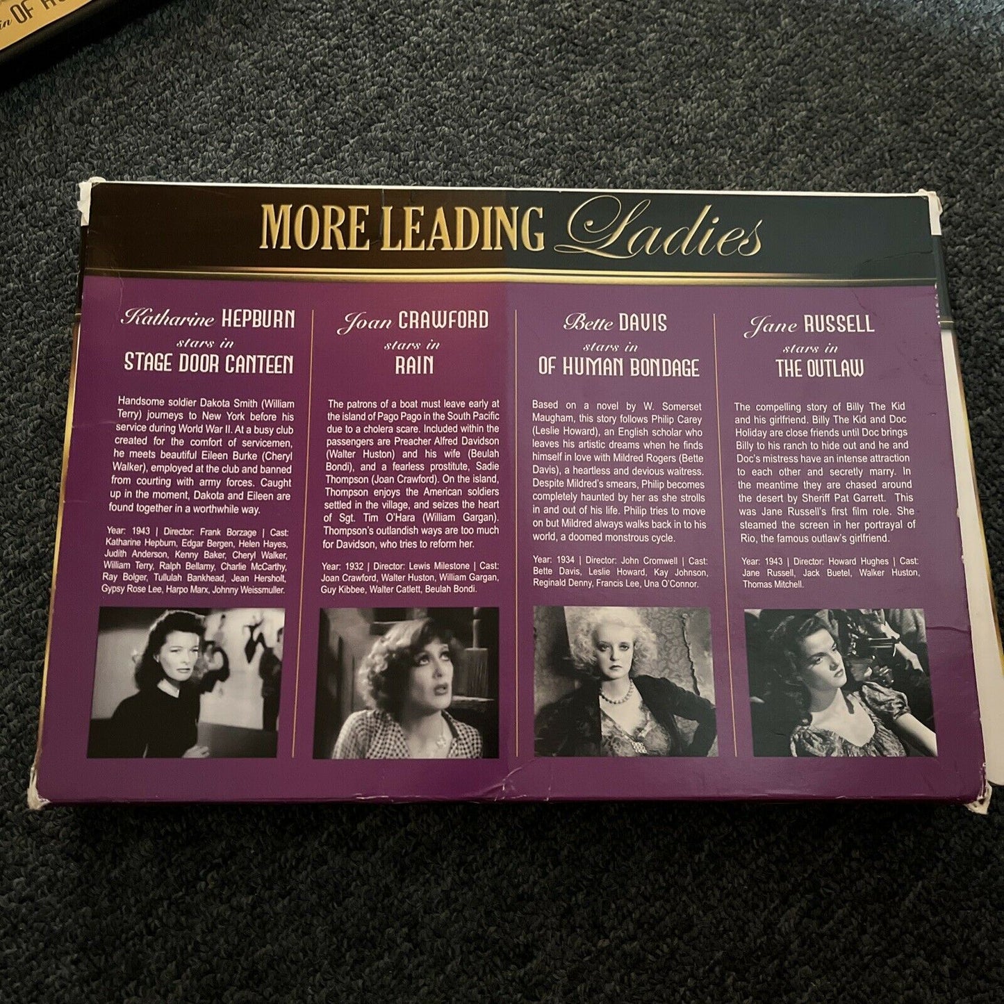 Leading Ladies: The Outlaw, Stage Door Canteen, Rain, Of Human Bondage (DVD)