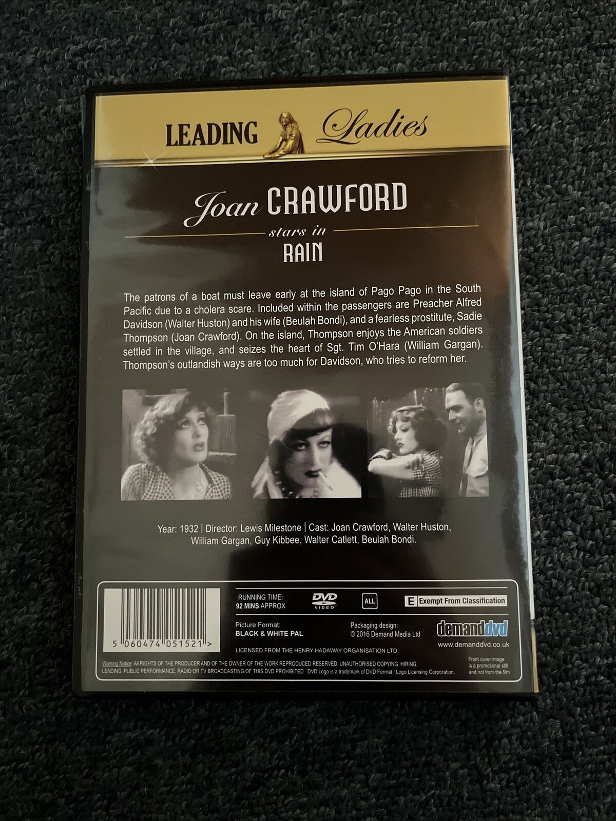 Leading Ladies: The Outlaw, Stage Door Canteen, Rain, Of Human Bondage (DVD)