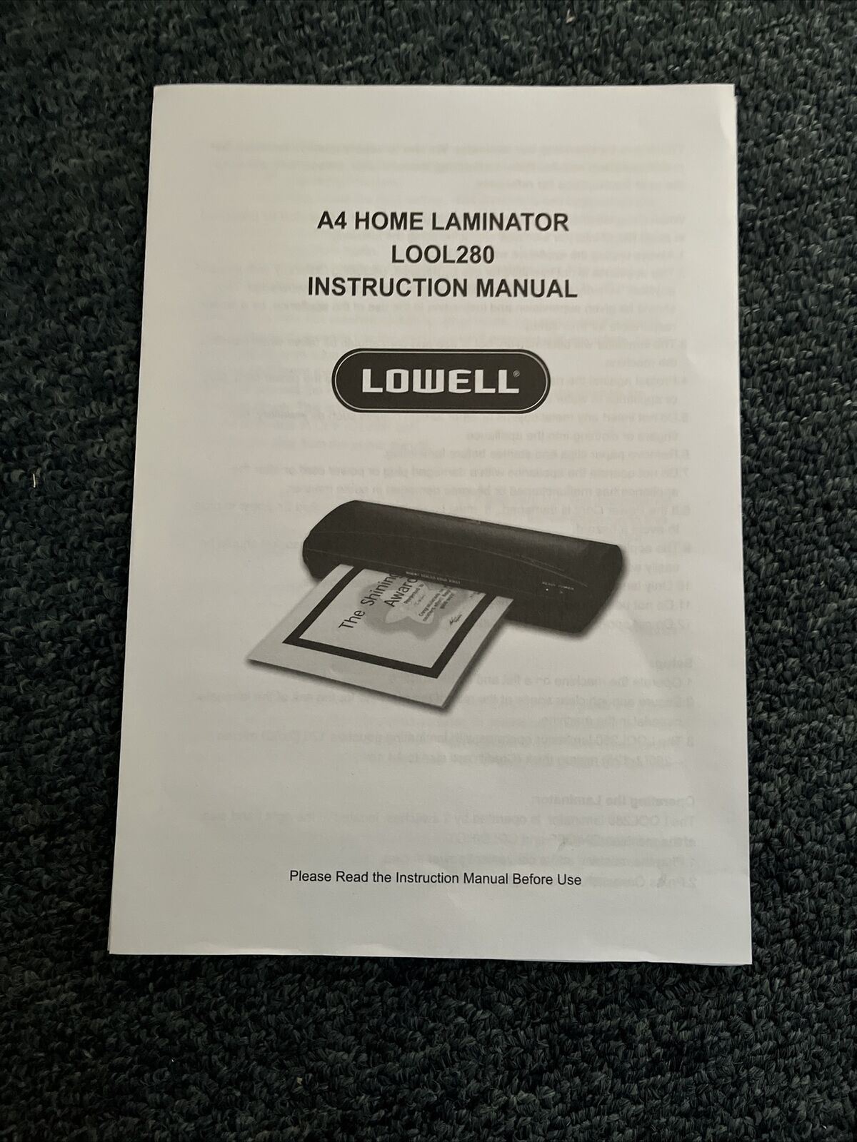 Lowell A4 Home Laminator Model LOOL280 Retro Unit