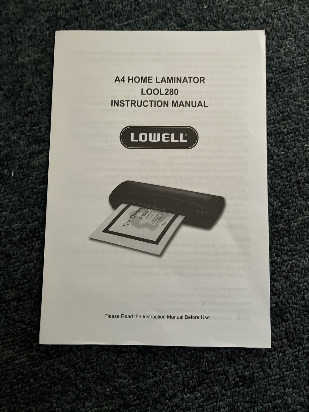 Lowell A4 Home Laminator Model LOOL280 Retro Unit