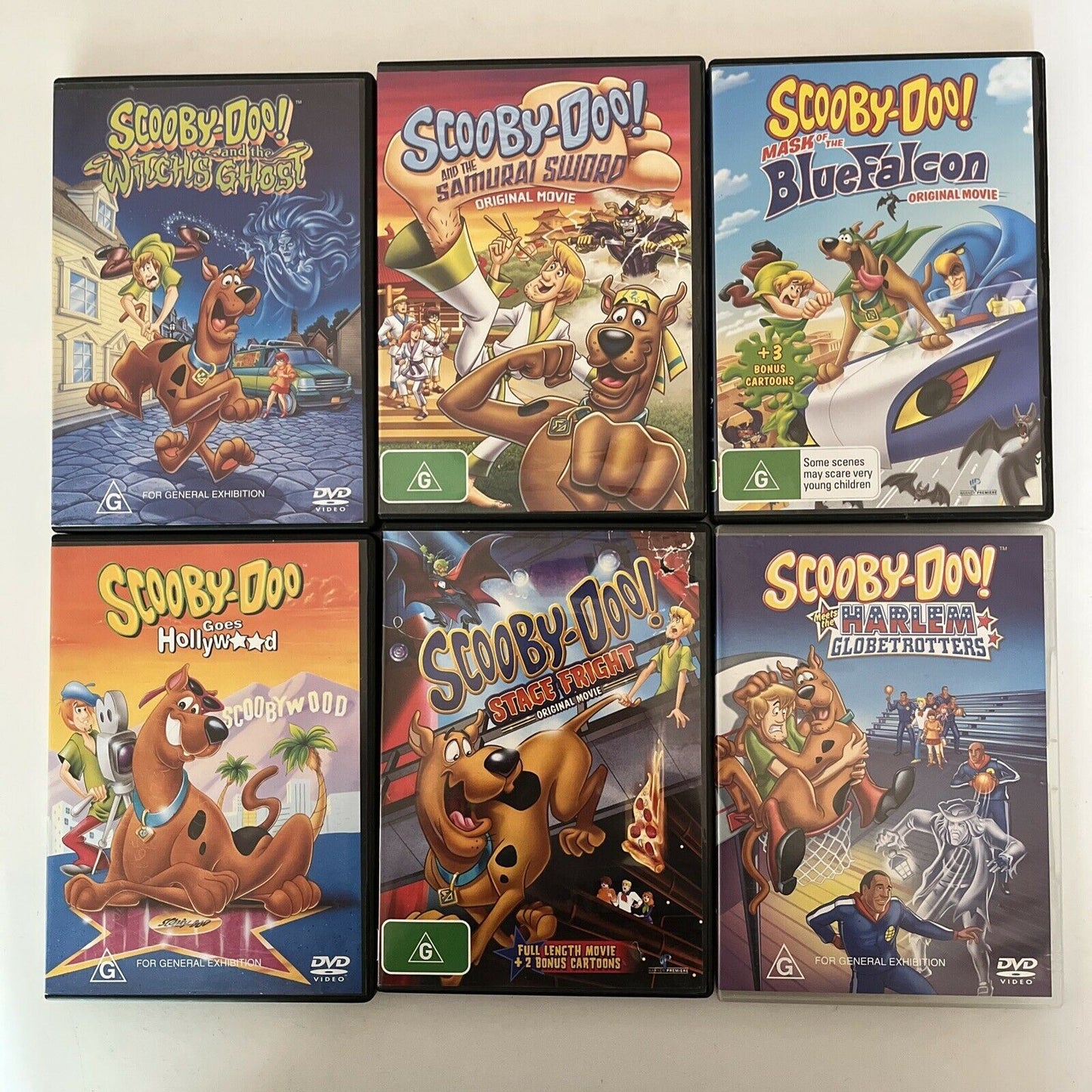 6x Lot Scooby-Doo DVD Movies: Harlem Globtrotters, Samuari Sword, Witches