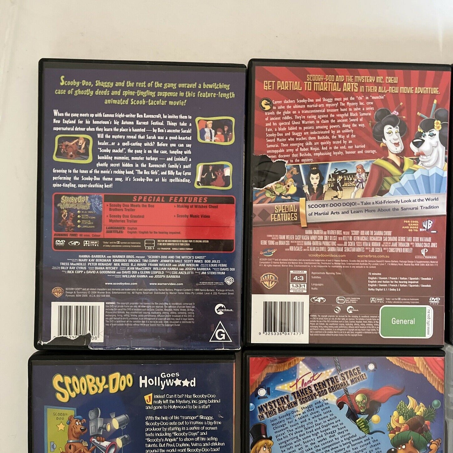 6x Lot Scooby-Doo DVD Movies: Harlem Globtrotters, Samuari Sword, Witches
