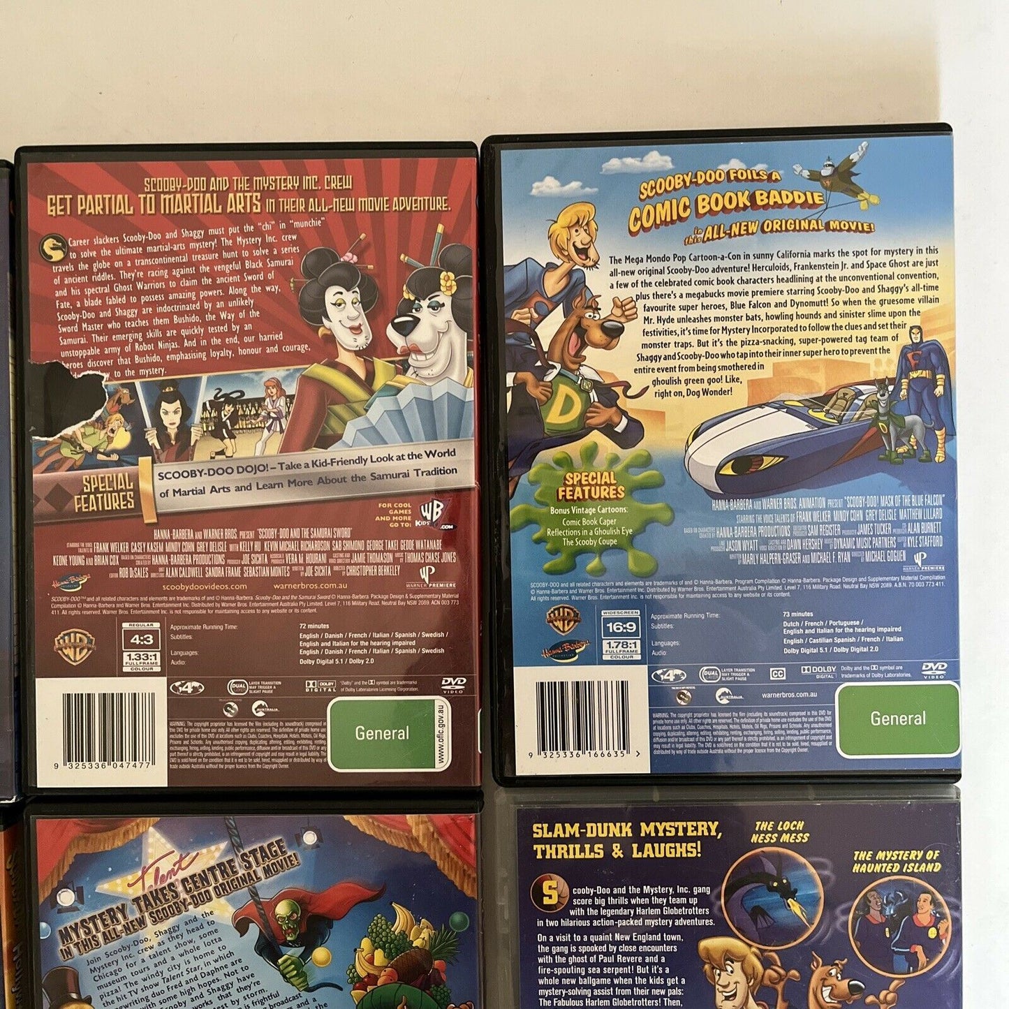 6x Lot Scooby-Doo DVD Movies: Harlem Globtrotters, Samuari Sword, Witches