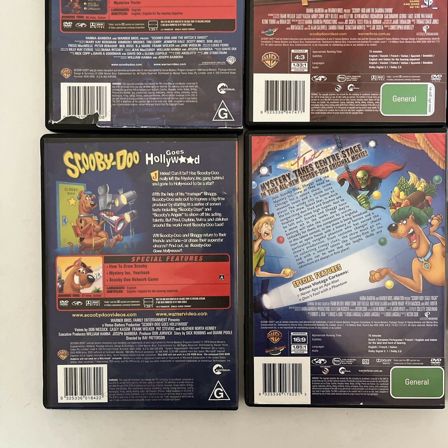 6x Lot Scooby-Doo DVD Movies: Harlem Globtrotters, Samuari Sword, Witches