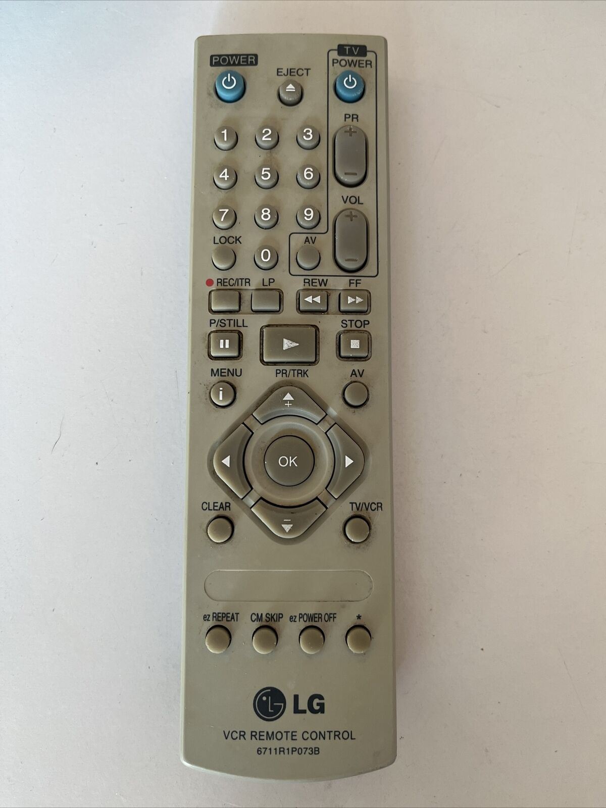 Genuine LG VCR Remote Control 6711R1P073B *No Battery Lid