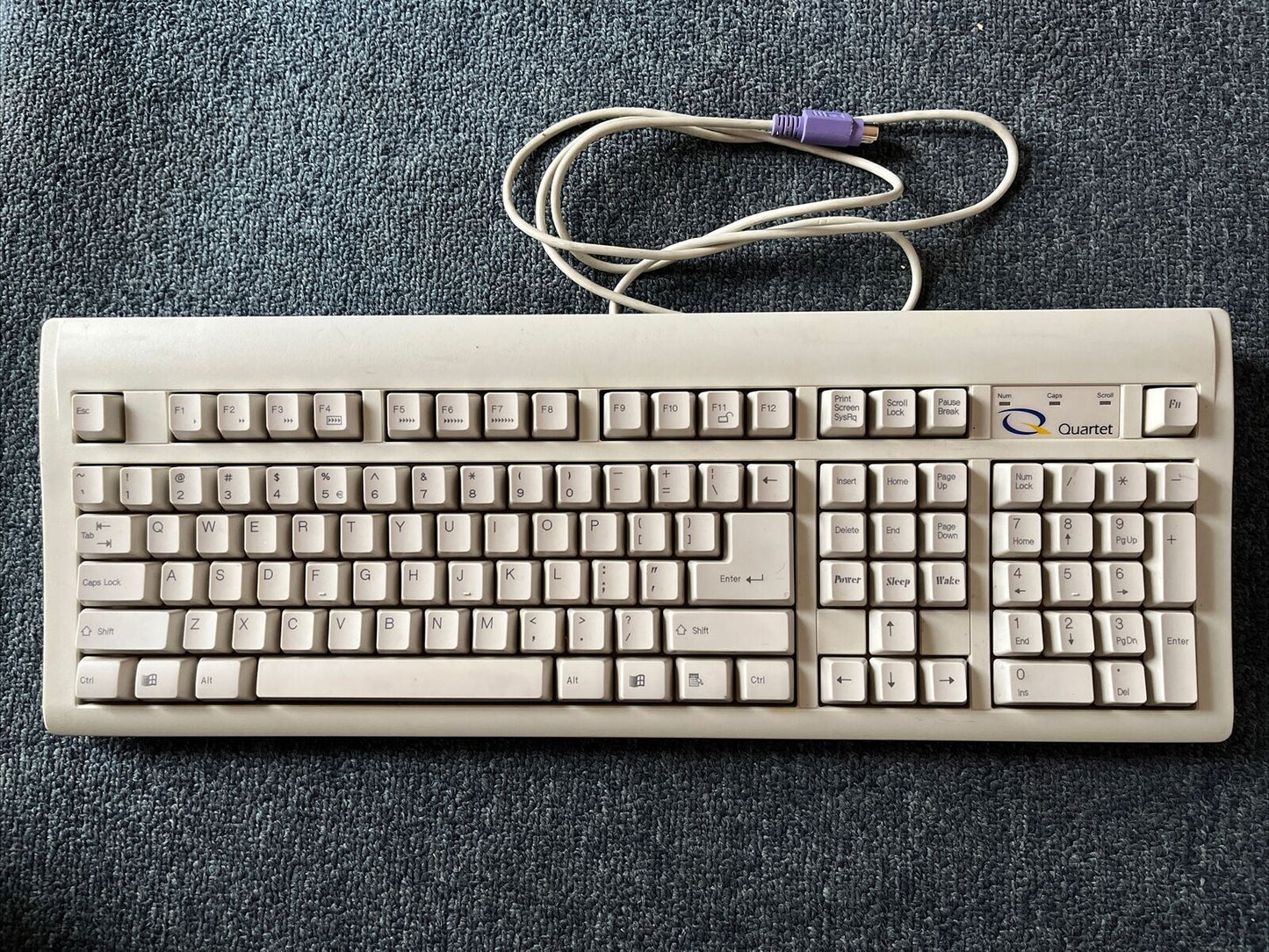 Vintage Quartet Turbo-Trak Keyboard PS/2 HQK BITS9001 KB-9001PUSAW