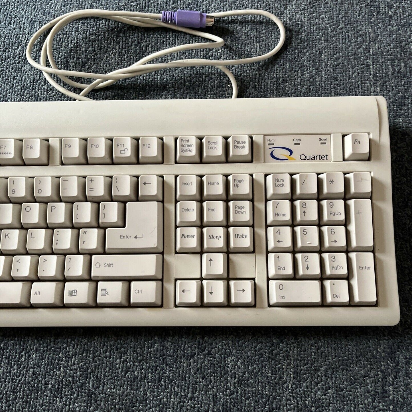 Vintage Quartet Turbo-Trak Keyboard PS/2 HQK BITS9001 KB-9001PUSAW