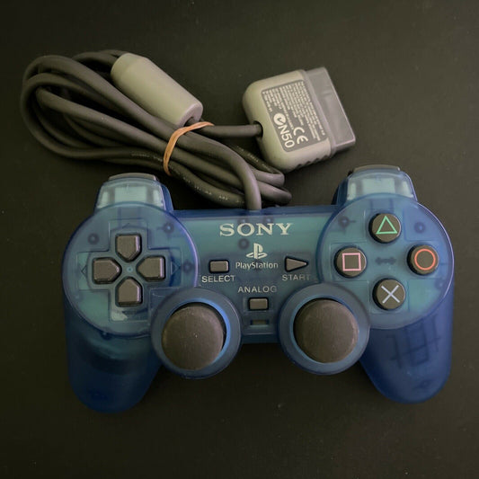 Sony Playstation 2 Dual Shock 2 Controller SCPH-1200 PS2 Transparent Clear Blue