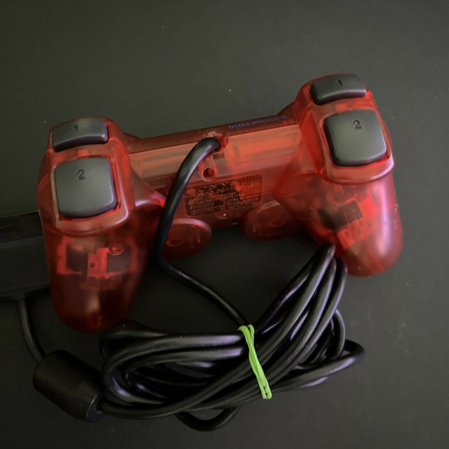 Genuine Official Sony Playstation DualShock 2 PS2 Controller Transparent Red