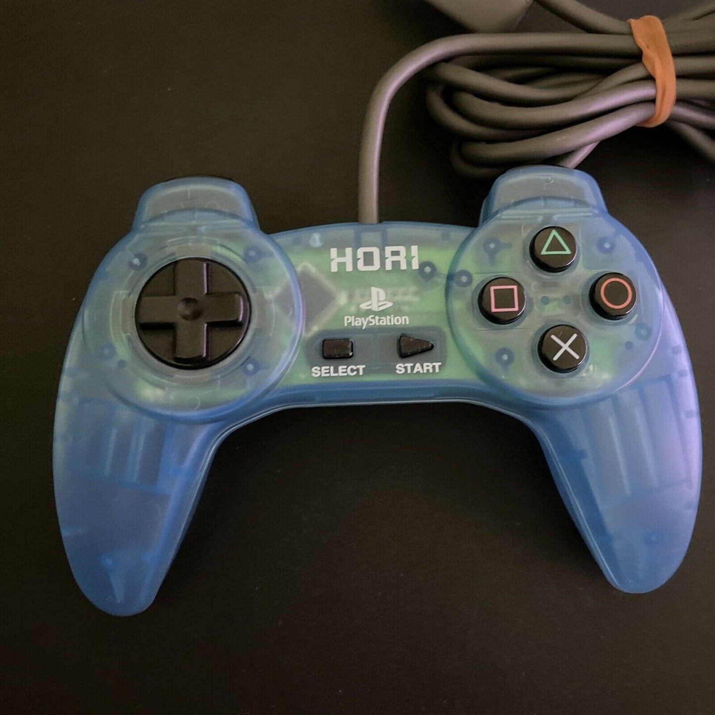 Official Hori PlayStation PS1 Controller Transparent Blue SLPH 00104