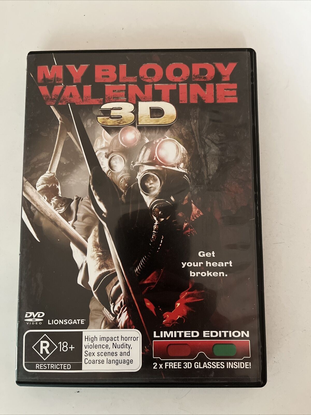 My Bloody Valentine 3D (DVD, 2009) with 2 Pairs of 3D Glasses. Region 4