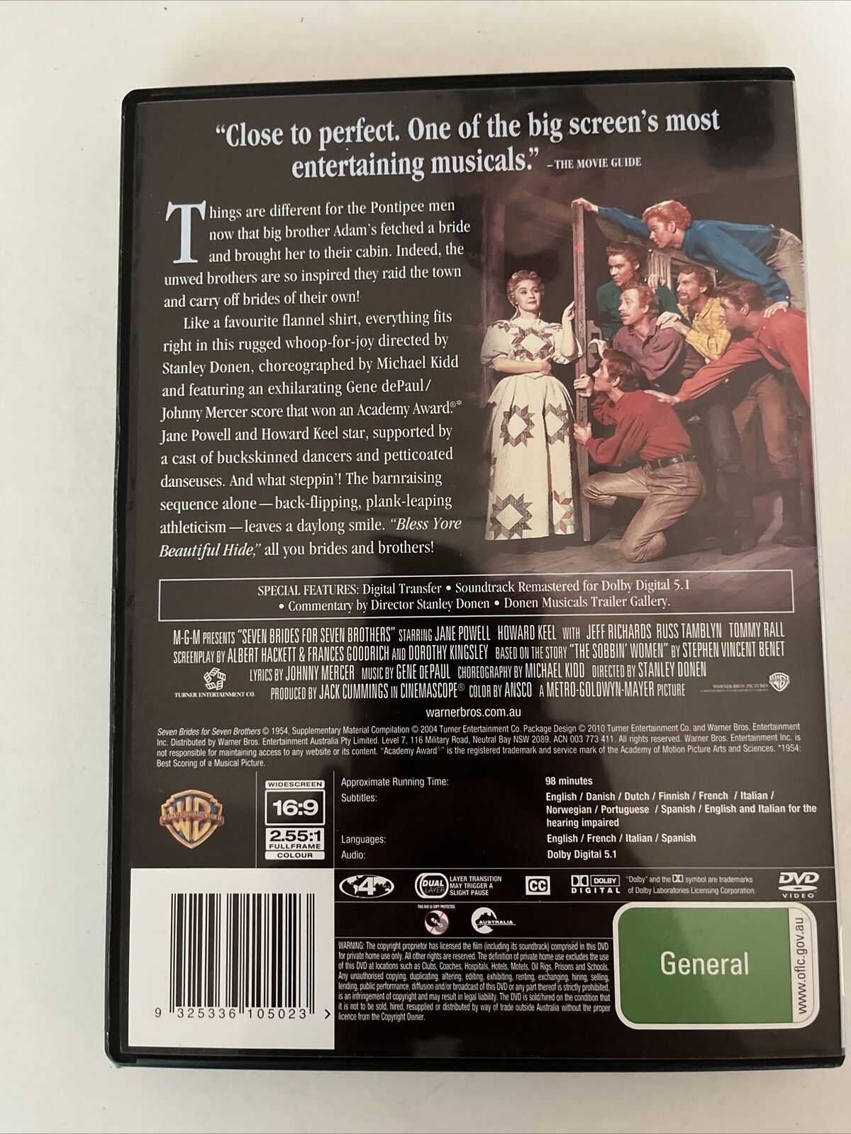 Seven Brides For Seven Brothers (DVD, 1954) Howard Keel, Jane Powell. Region 4
