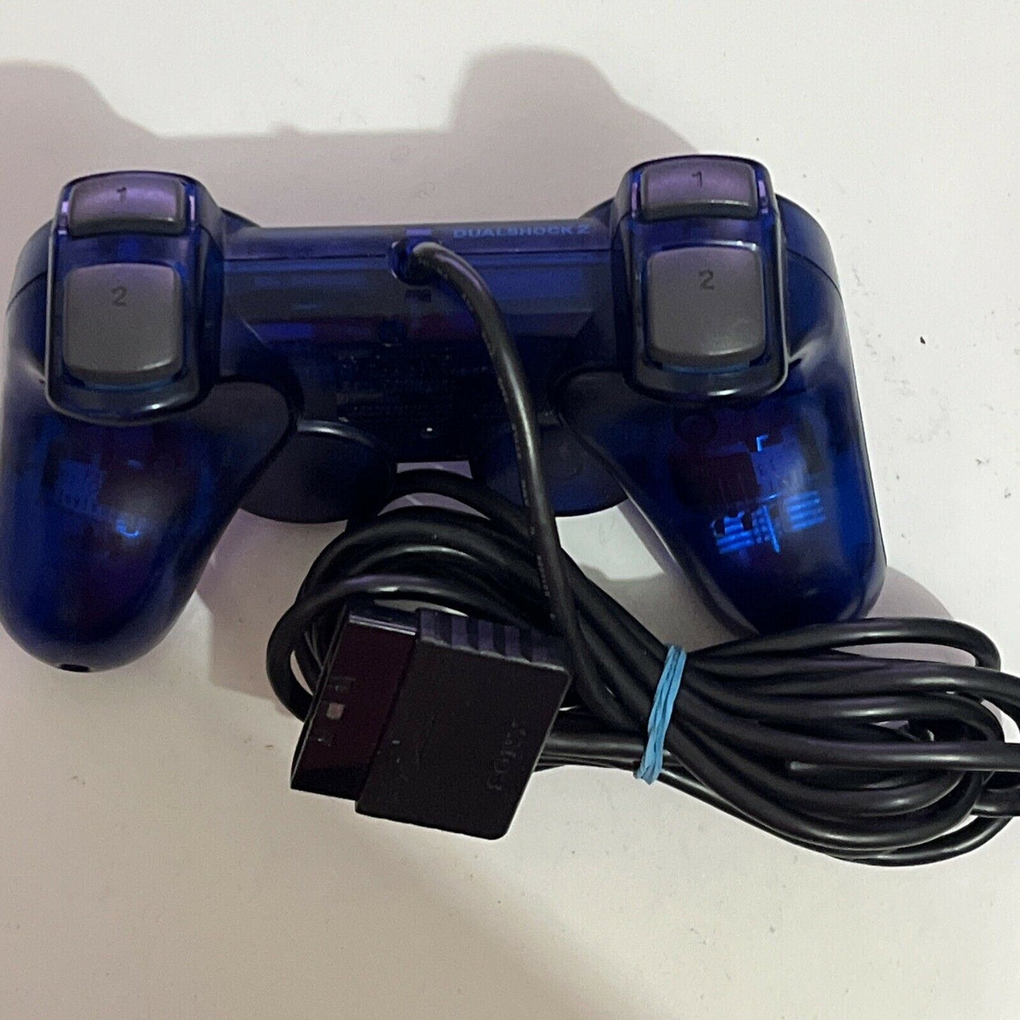 Genuine Official Sony DualShock 2 PS2 Controller Transparent Dark Blue *Rare