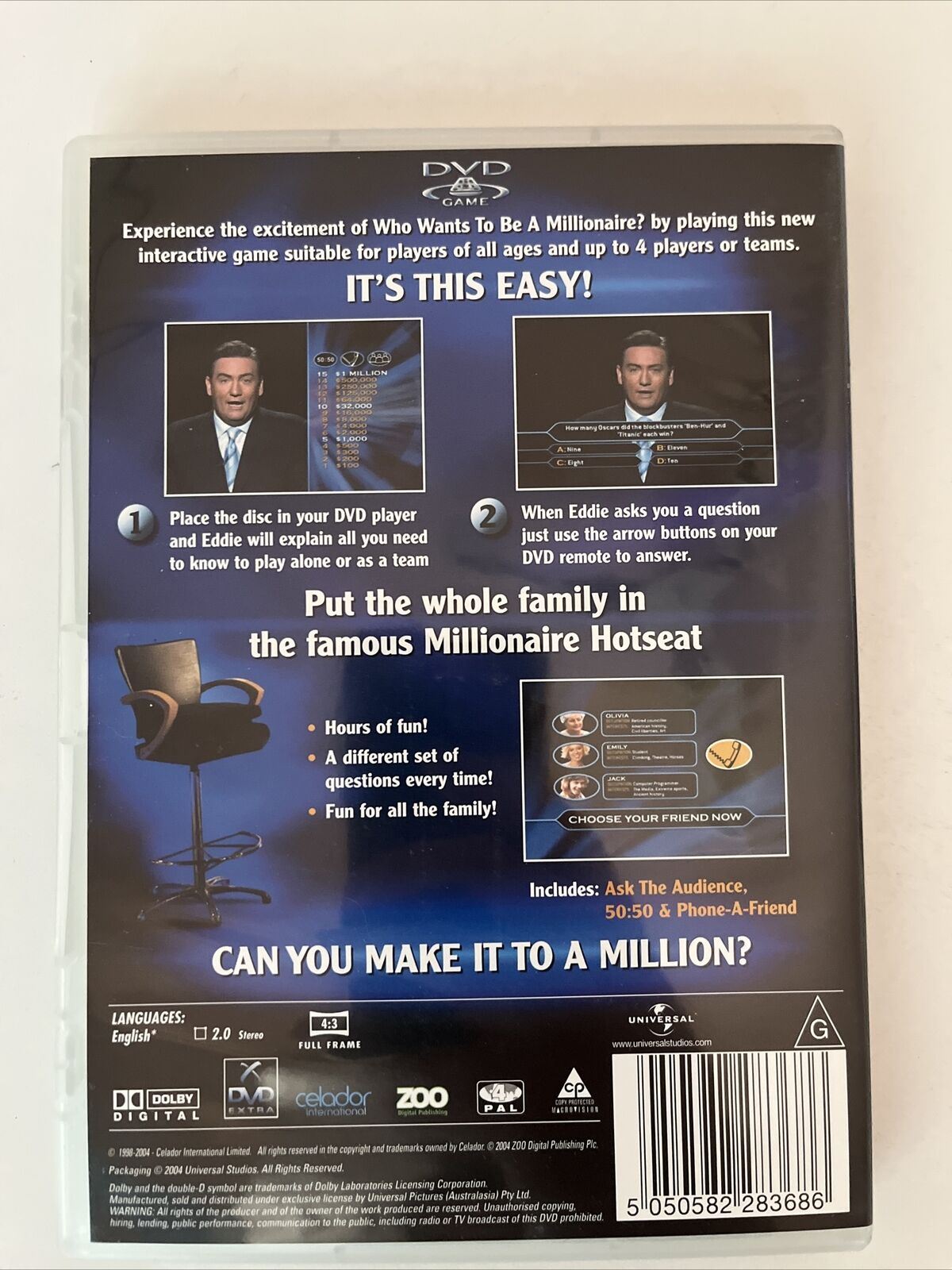 Who Wants To Be A Millionaire DVD GAME Hosted by Eddie McGuire Region 4