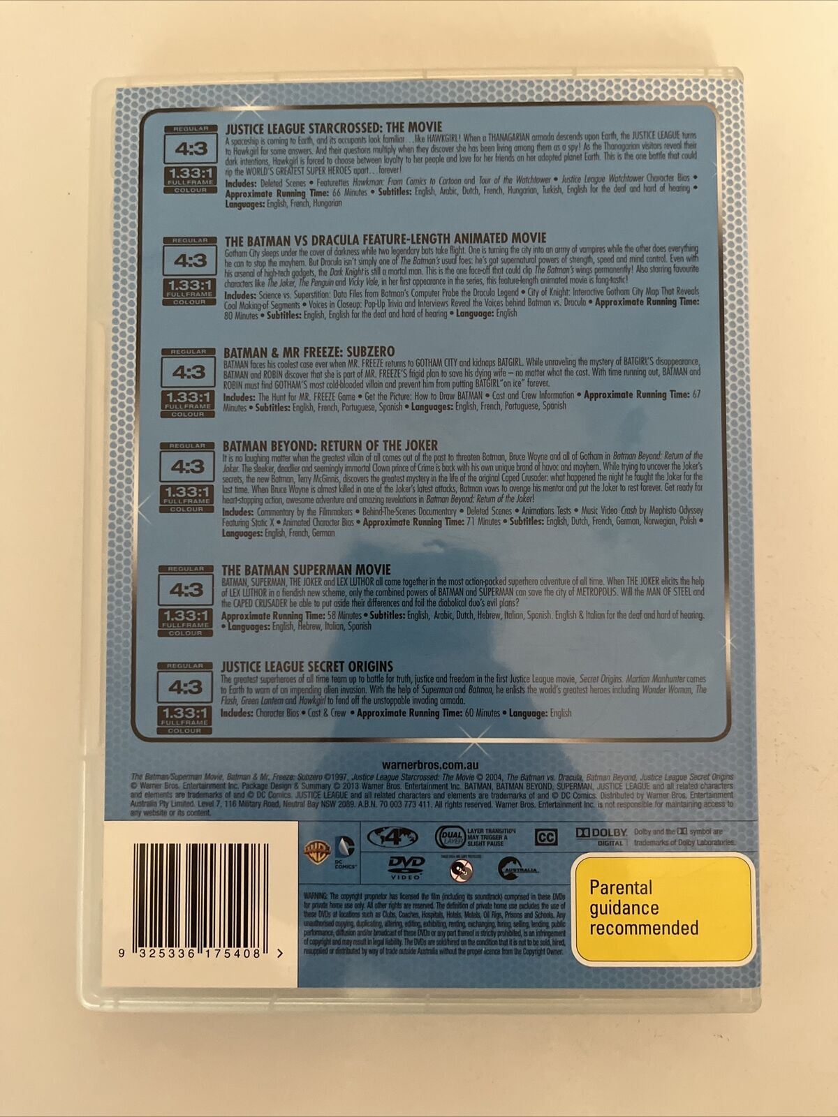 DC Comics Hero Favourites: Justice League /Batman vs Dracula/Batman DVD Region 4