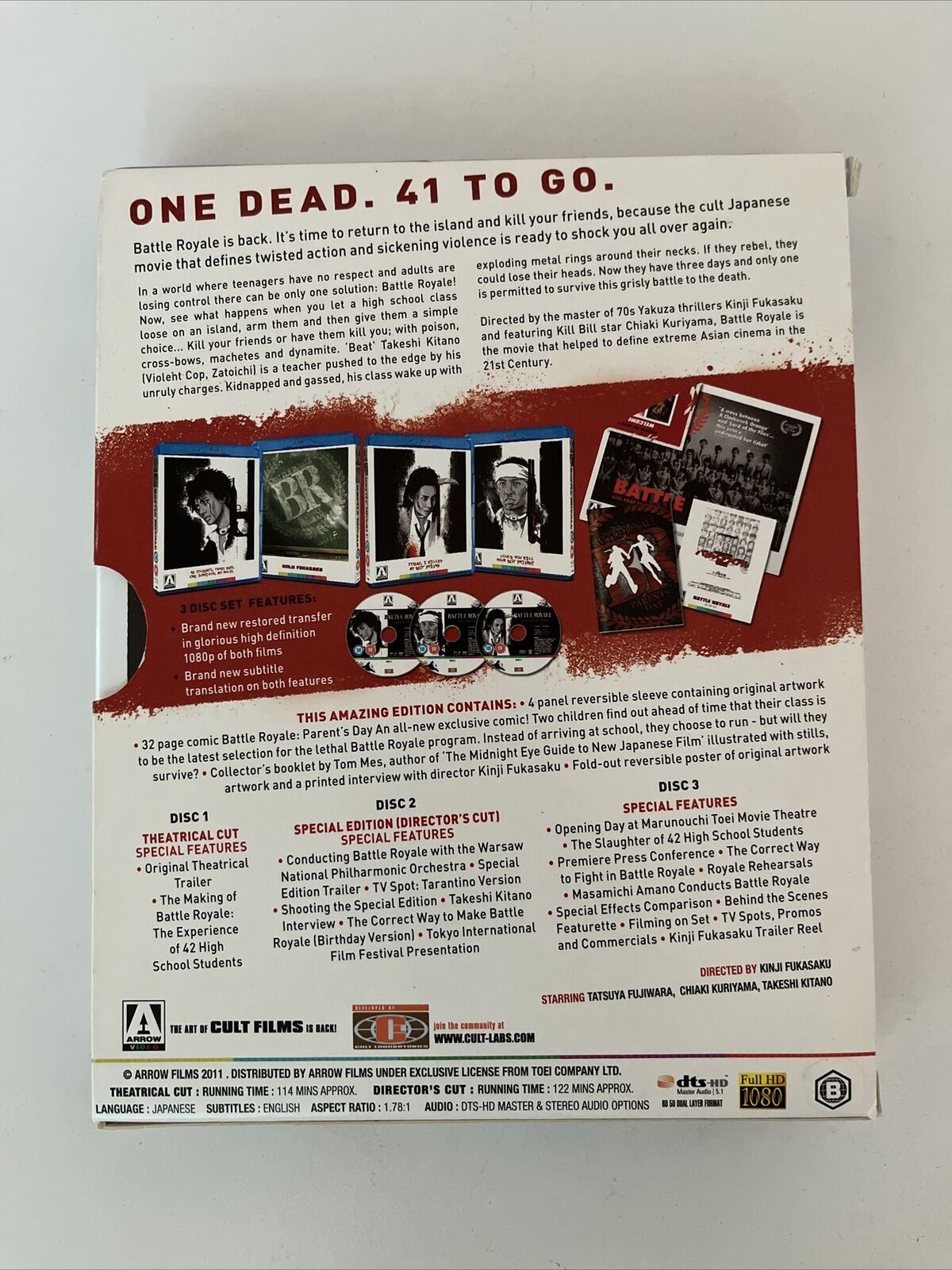 Battle Royale - Special Edition (Blu-ray, 3-Disc) Takeshi Kitano. Region B