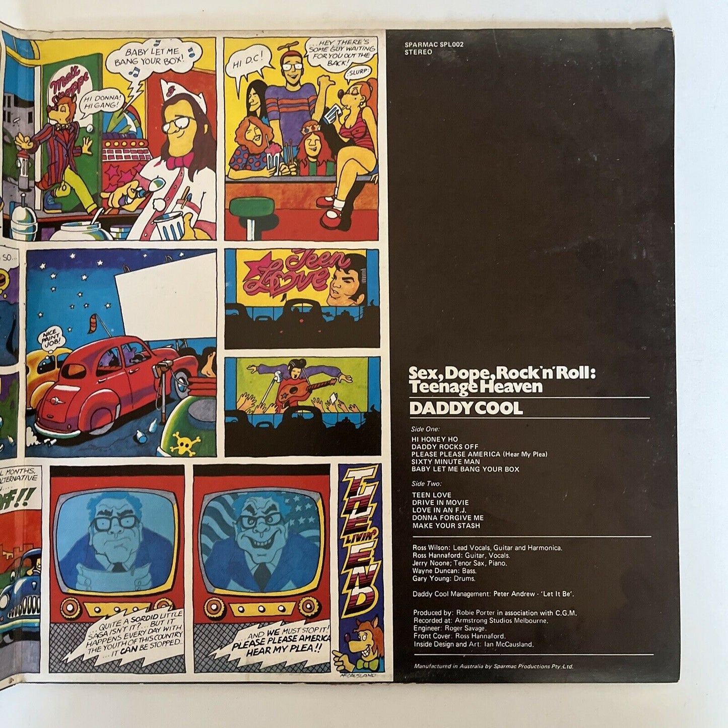 Daddy Cool - Sex, Dope, Rock'n'roll: Teenage Heaven Vinyl 1972 Record LP