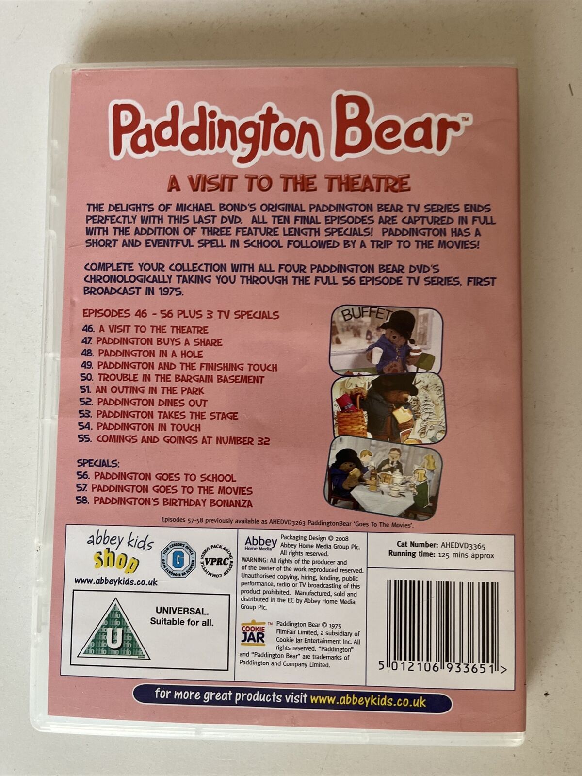 Paddington Bear (DVD, 1976) Animation Episodes 1-58 plus Specials. Region 2