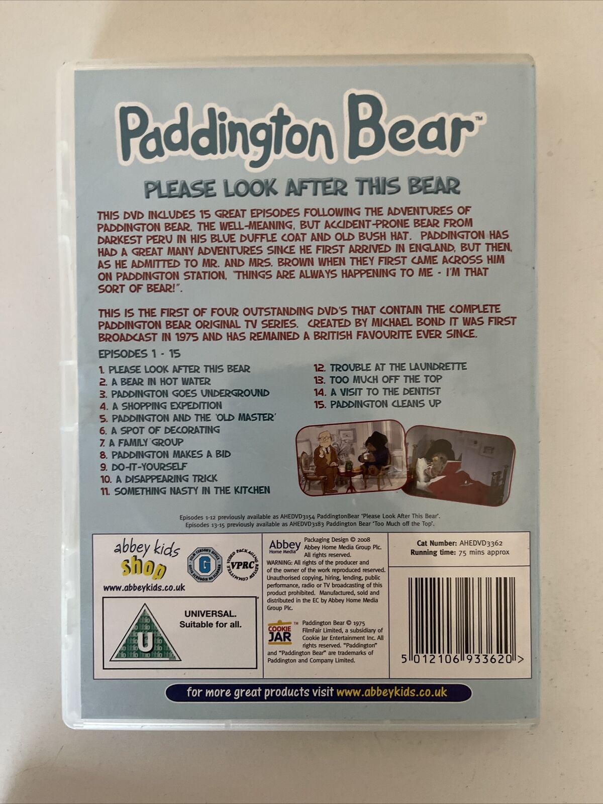 Paddington Bear (DVD, 1976) Animation Episodes 1-58 plus Specials. Region 2