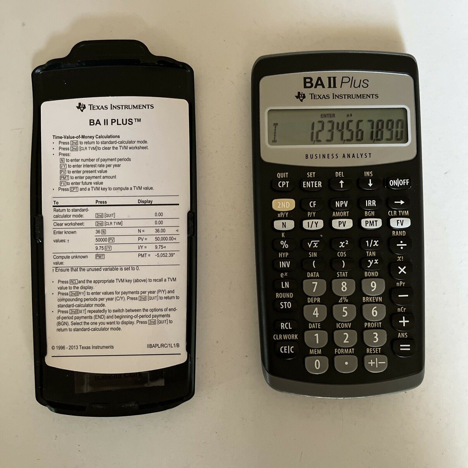 Texas Instruments Cfa Texas Instruments TI BA II Plus Financial Calculator CFA Approved ...