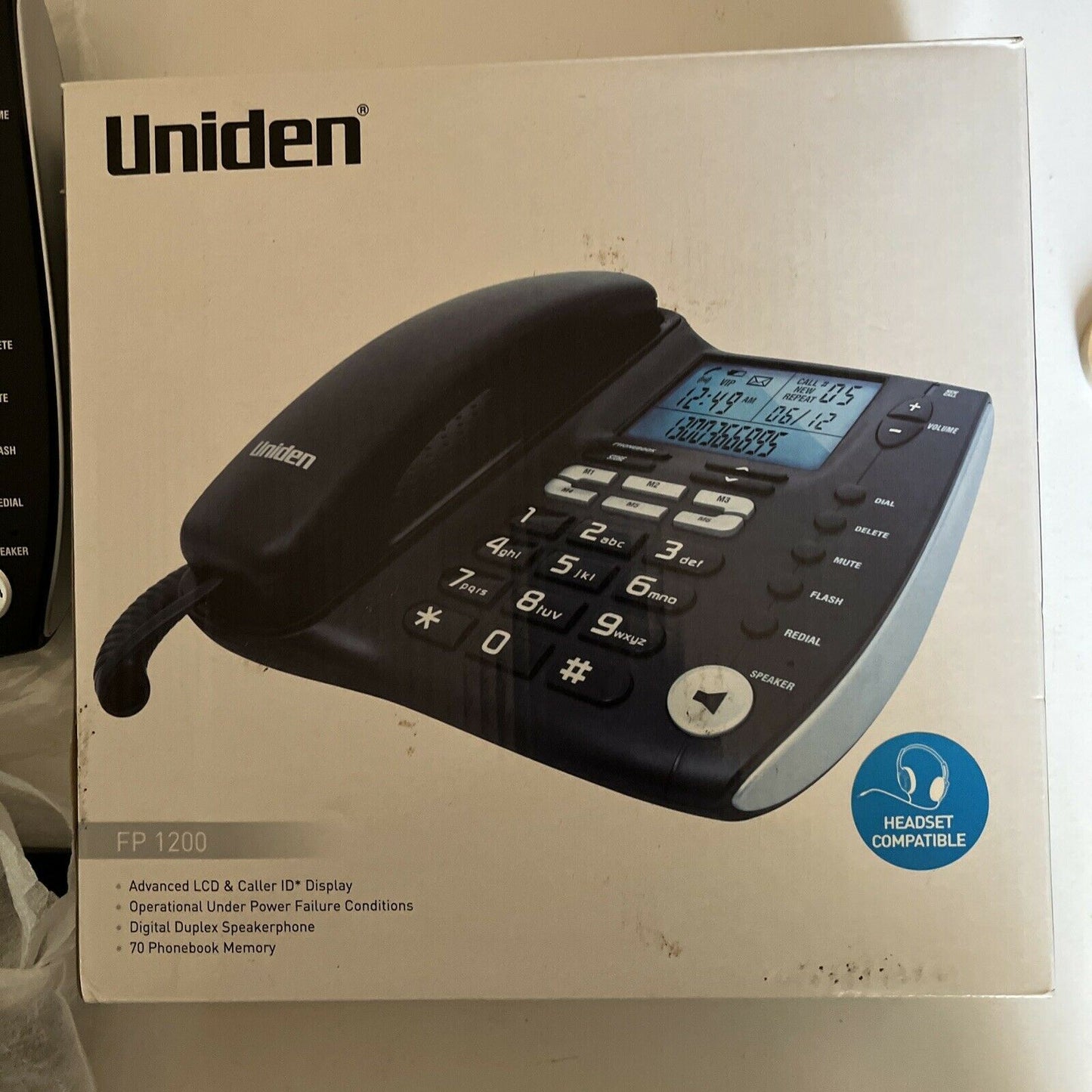 Uniden FP1200 Corded Phone with Loud Speaker LCD Screen Phonebook. NBN Compatibl