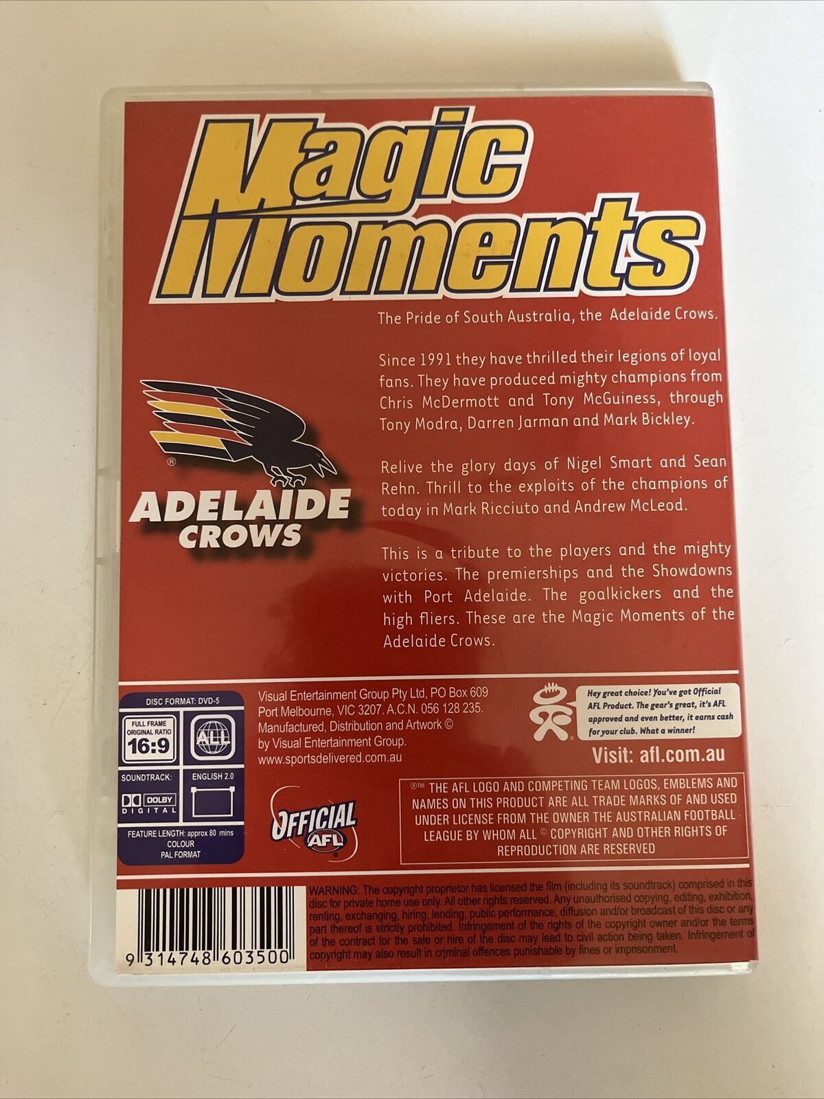 AFL - Magic Moments - Adelaide Crows (DVD) Region Free