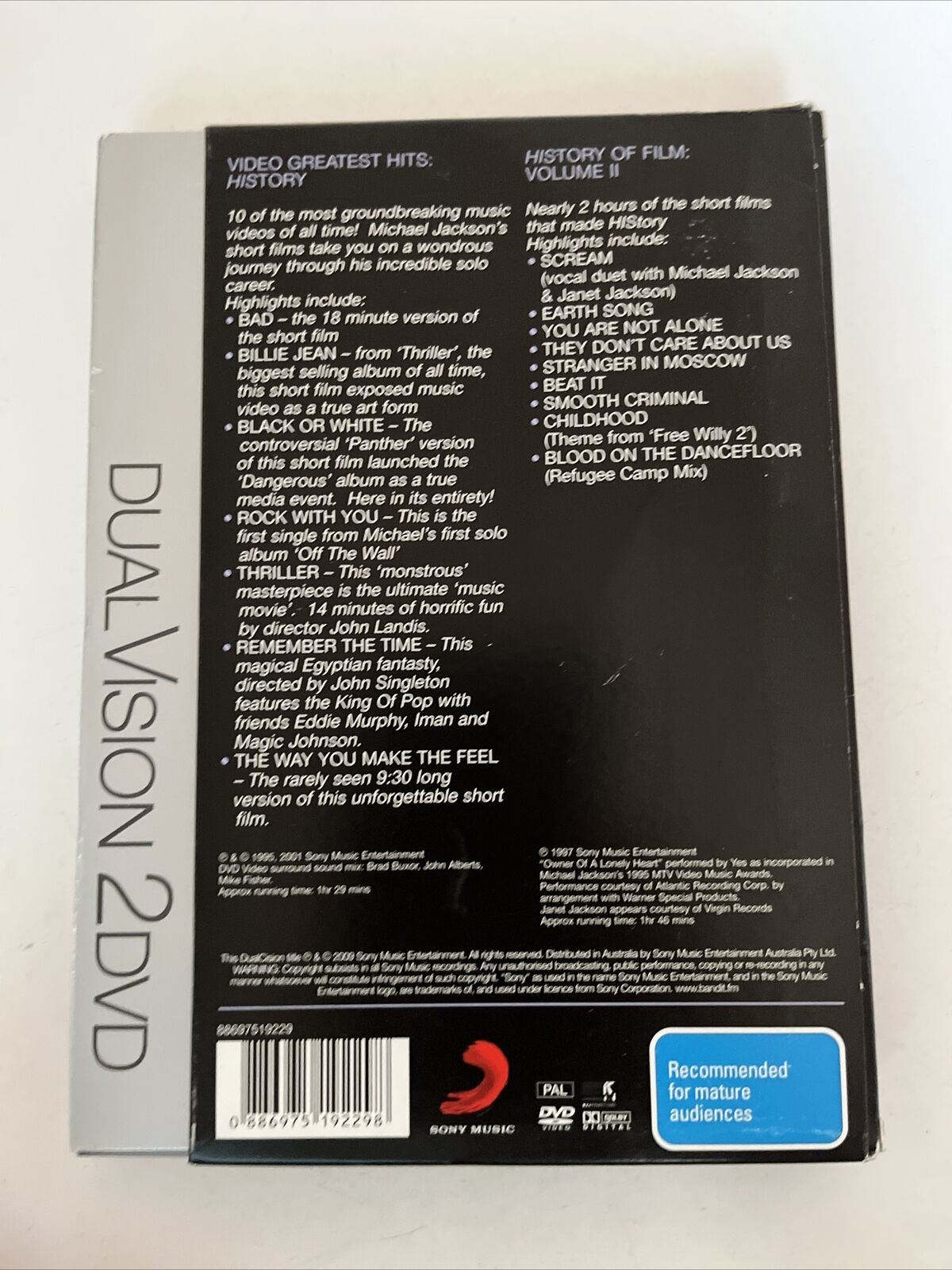 Michael Jackson - DualVision Video Greatest Hits: HIStory Vol 1 & 2 (DVD)
