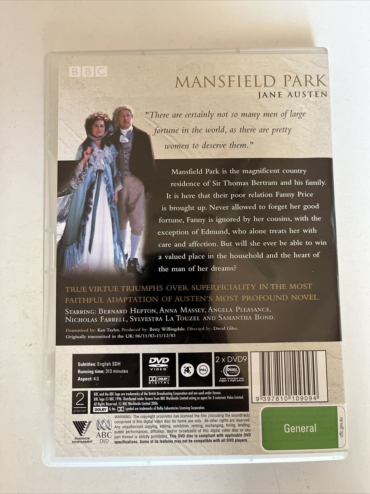 Mansfield Park (DVD, 1983) BBC Complete Series. Anna Massey. Region 4