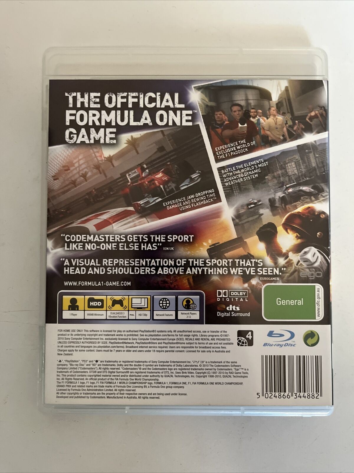 Formula 1 F1 2010 - PS3 Sony PlayStation 3 Game with Manual