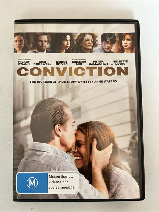 Conviction (DVD, 2010) Hilary Swank, Sam Rockwell. True Story Film. Region 4