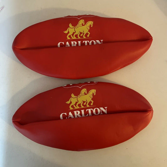 2x Carlton Football Size 5 Full Length Ball PVC