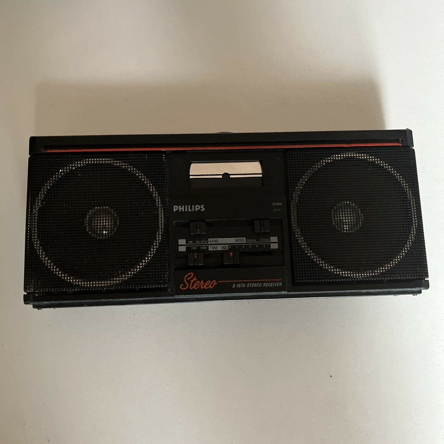 Vintage Philips D-1670 Portable Stereo Receiver AM/FM Radio 1986