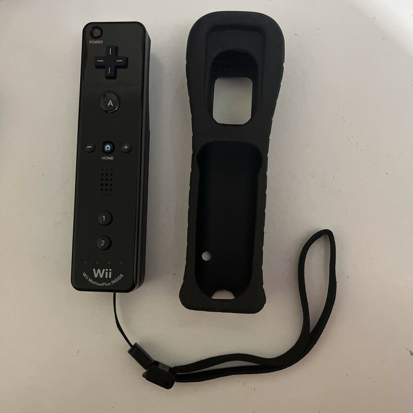 Official Nintendo Wii Motion Plus Inside Controller Black RVL-036 w Rubber Case