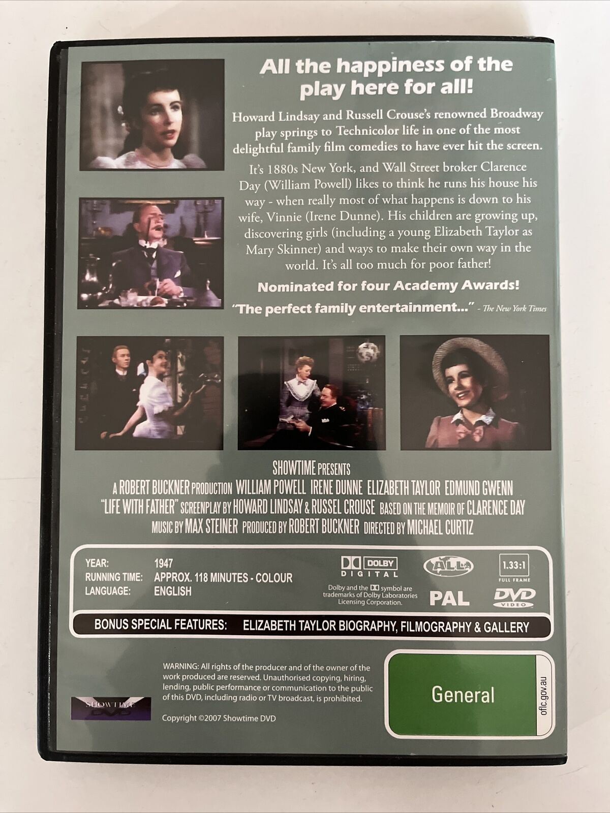 Life With Father / The Last Time I Saw Paris (DVD, 1947) Elizabeth Taylor