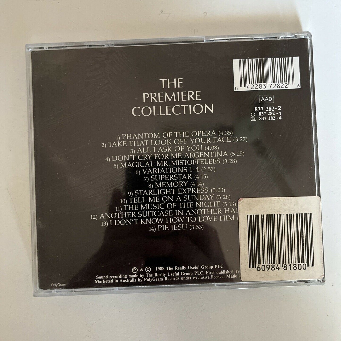 The Premiere Collection - The Best Of Andrew Lloyd Webber CD 1988 Album