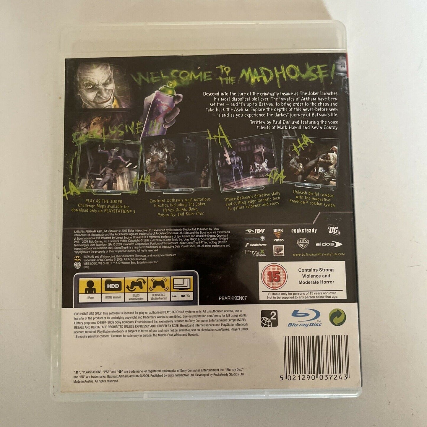 Batman Arkham Asylum - PlayStation PS3 Game with Manual