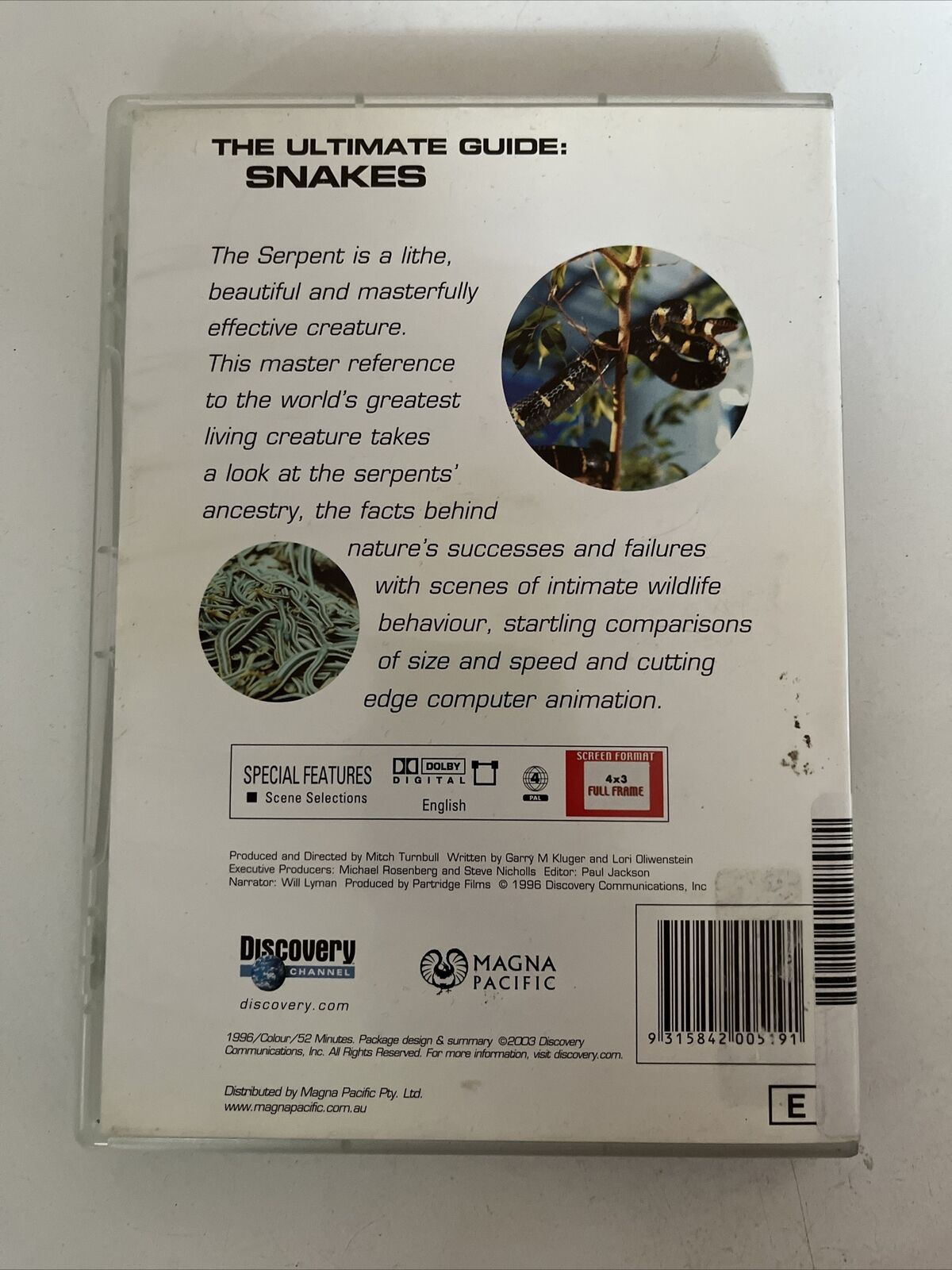 The Ultimate Guide: Snakes Serpents (DVD) Discovery Channel Documentary. Region4