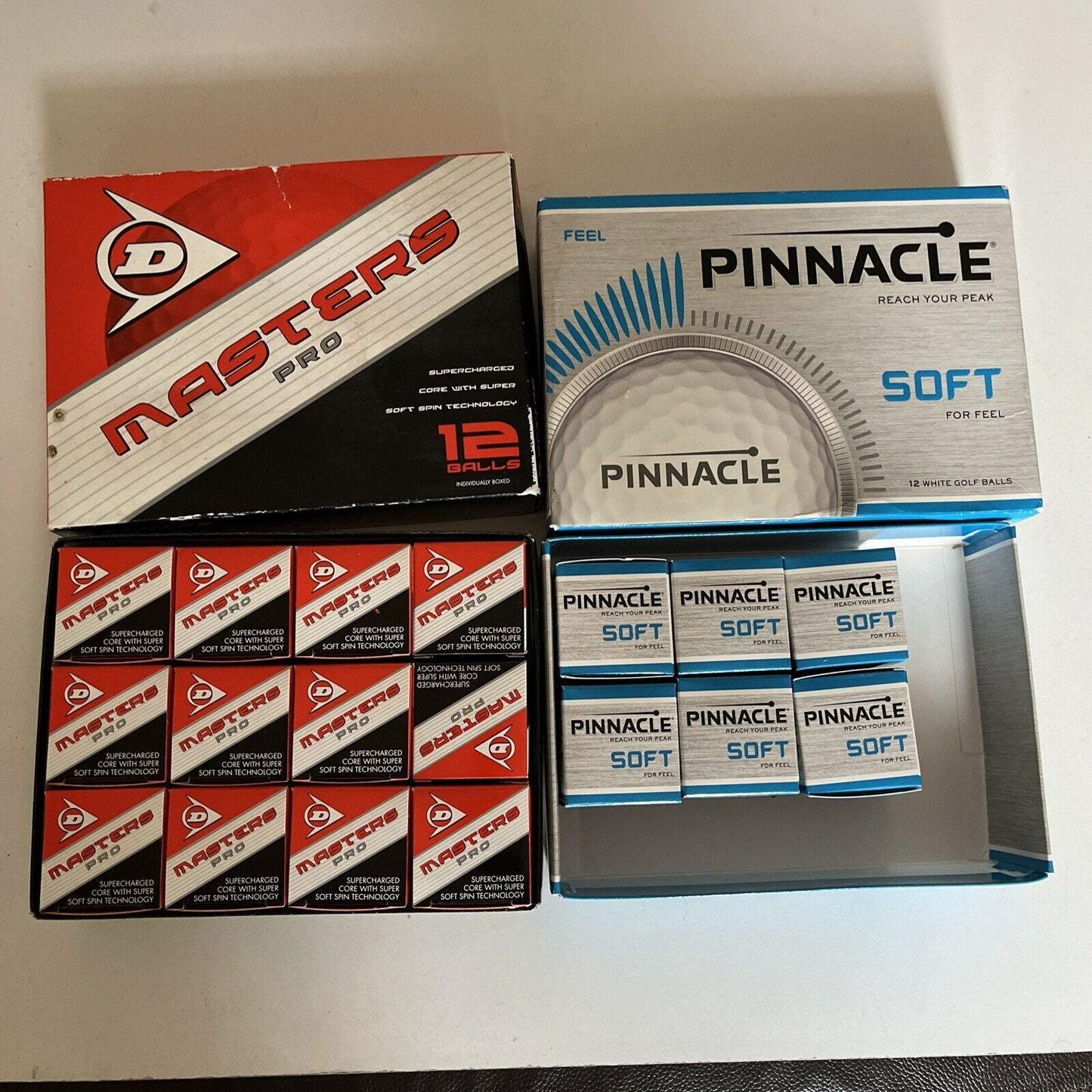 12x Dunlop Masters Pro Golf Balls 6x Pinnacle Soft Golf Balls