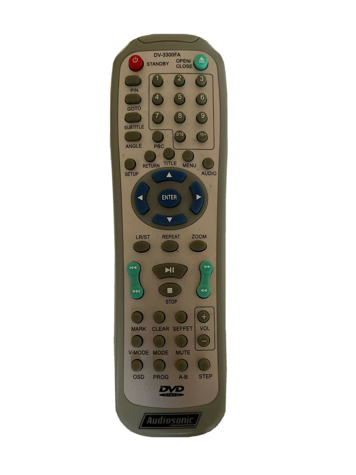 Genuine Audiosonic DV-3300FA DVD Remote Control