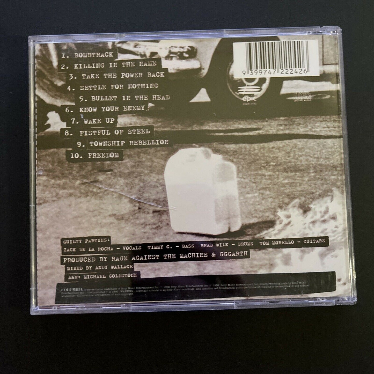 Rage Against The Machine ‎– Rage Against The Machine CD 1992 Album