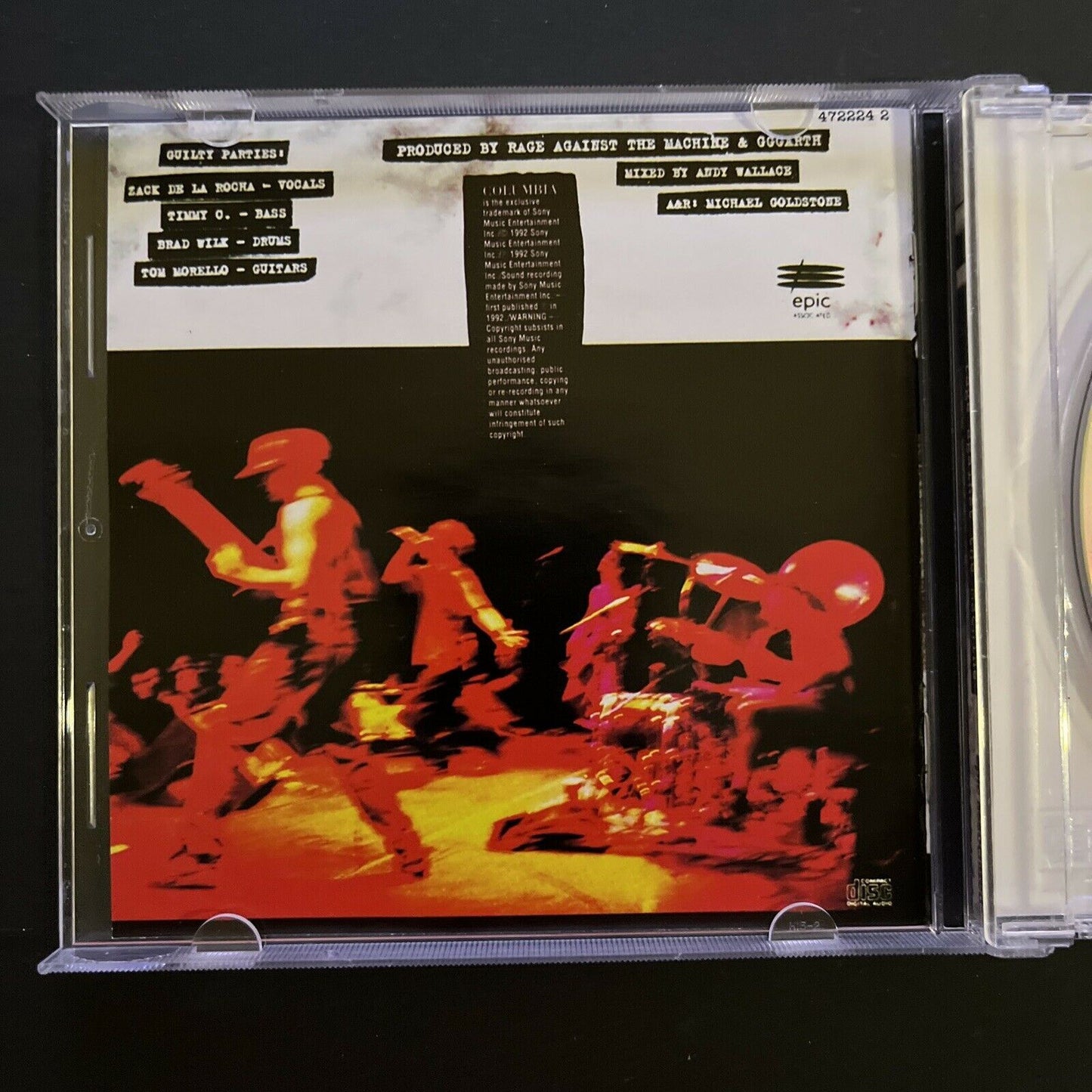 Rage Against The Machine ‎– Rage Against The Machine CD 1992 Album