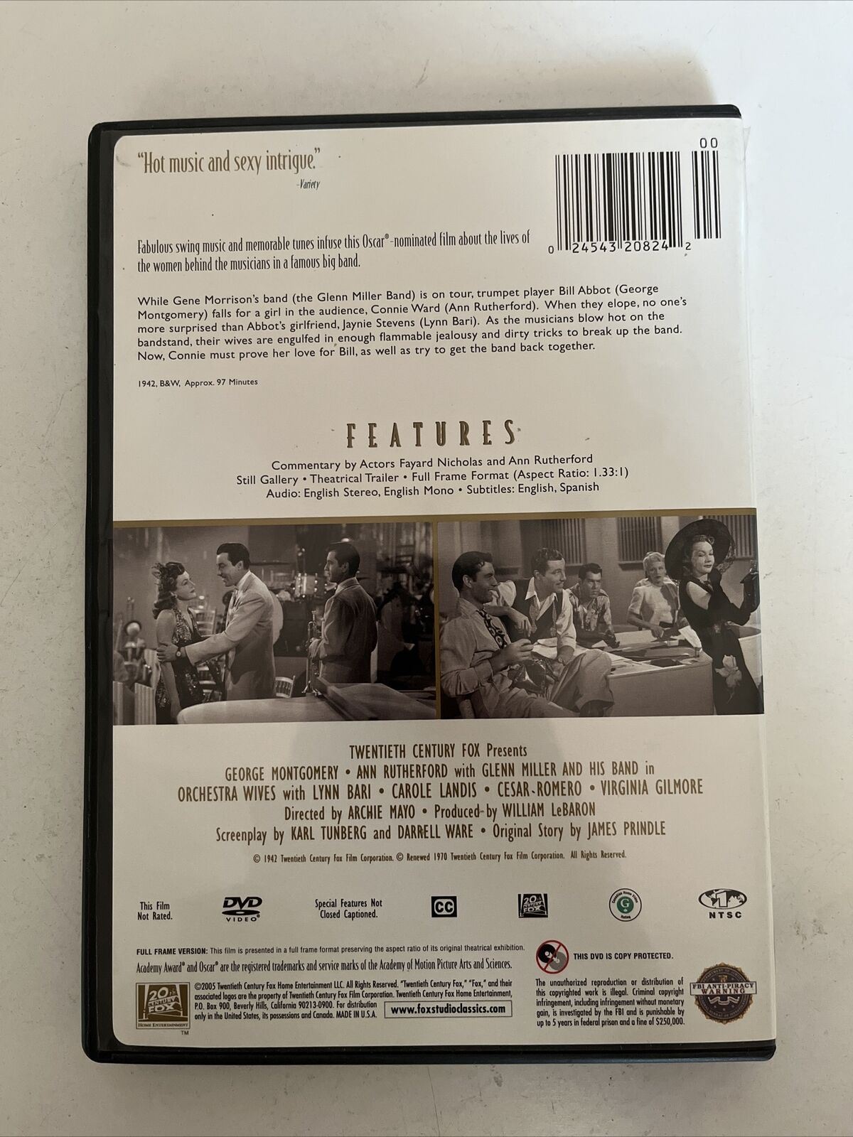 Orchestra Wives (DVD, 1942) George Montgomery, Ann Rutherford. Region 1