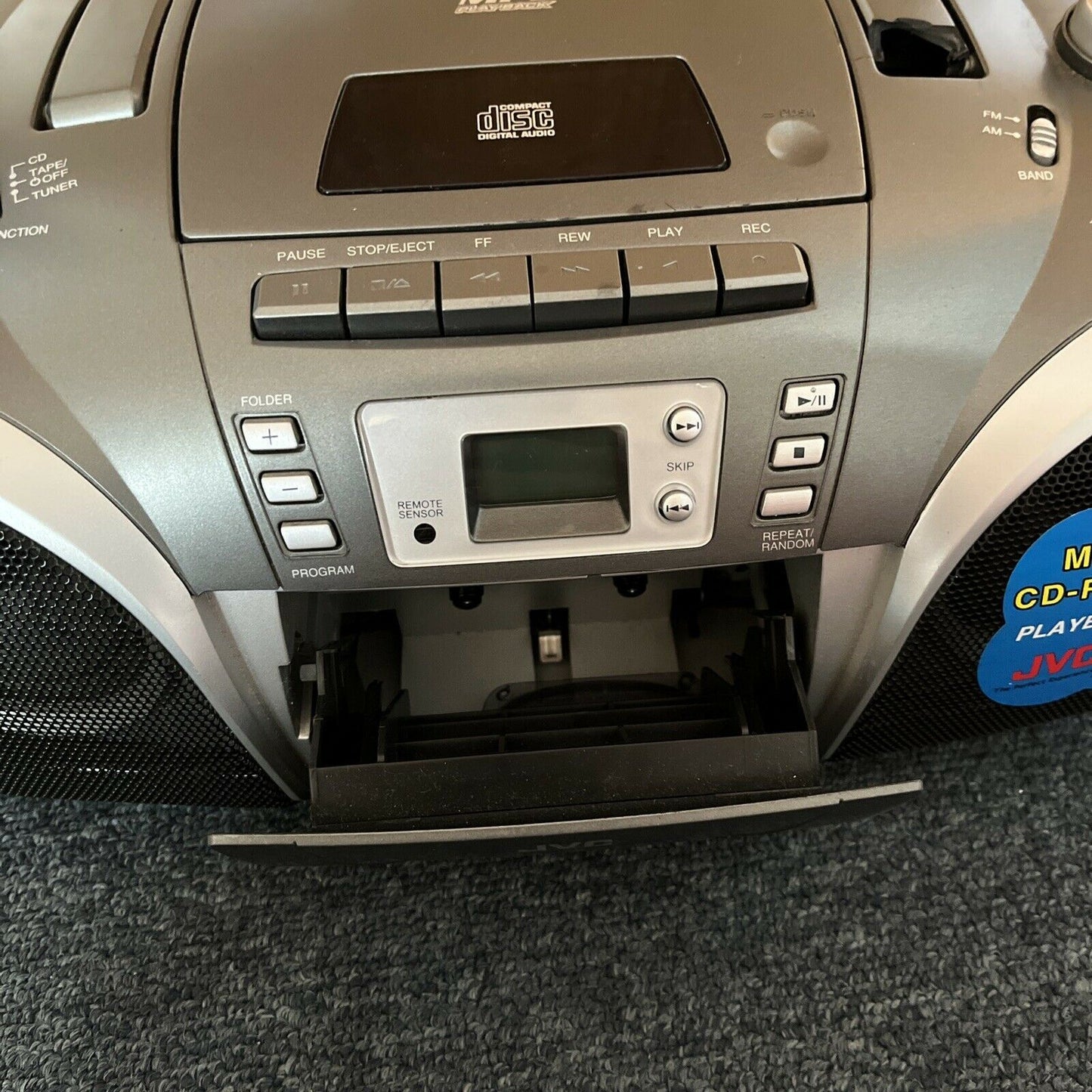 JVC RC-EZ53 Portable Cassette Tape Radio Player CD, CD-R/RW, MP3-CD Boombox