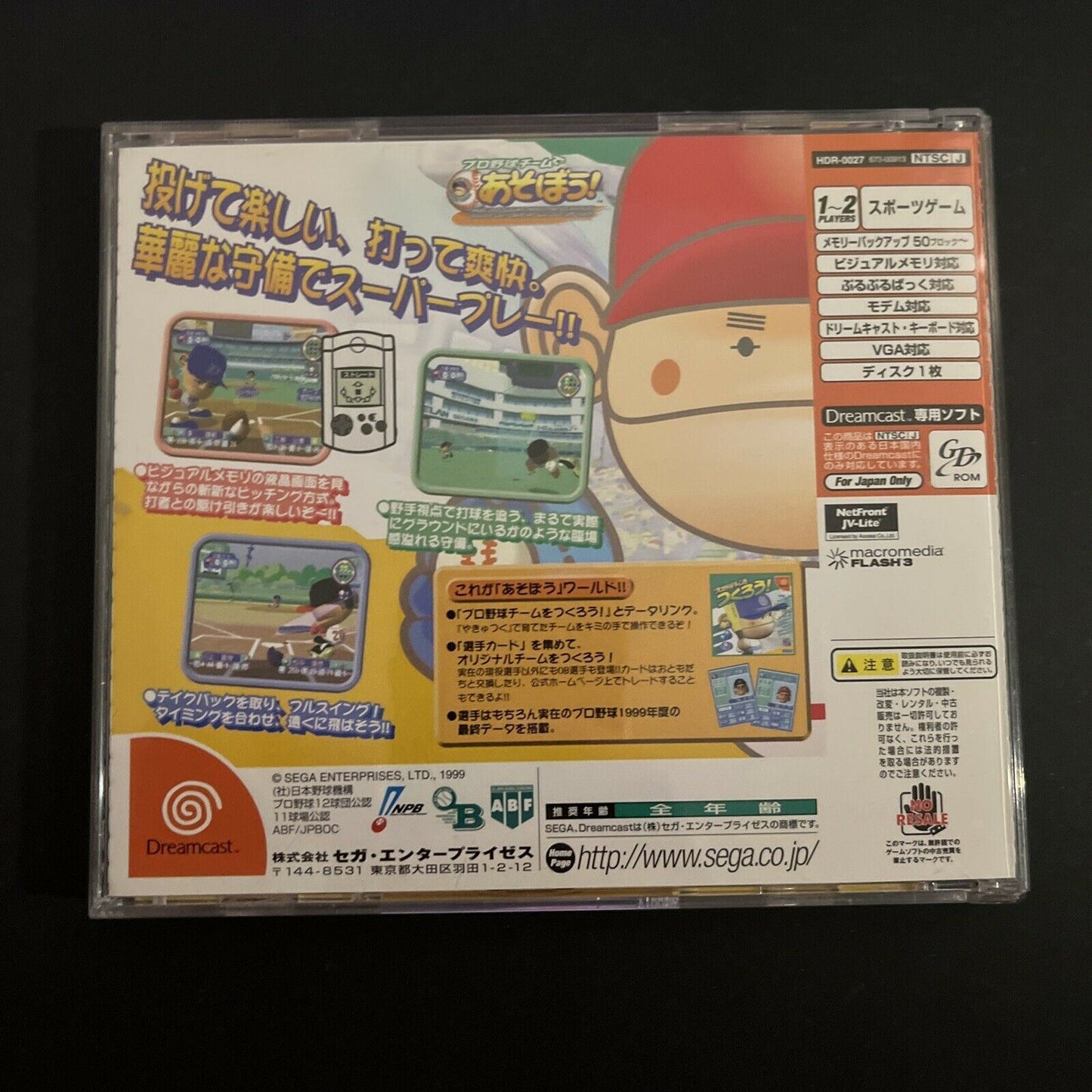 Pro Yakyu Team De Asobou Baseball - Sega Dreamcast NTSC-J Japan Game