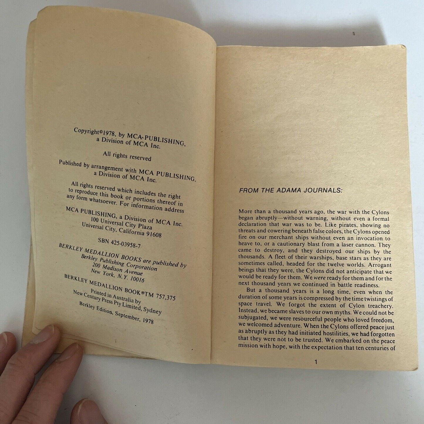 Battlestar Galactica 1978 Book by Glen A Larson & Robert Thurston