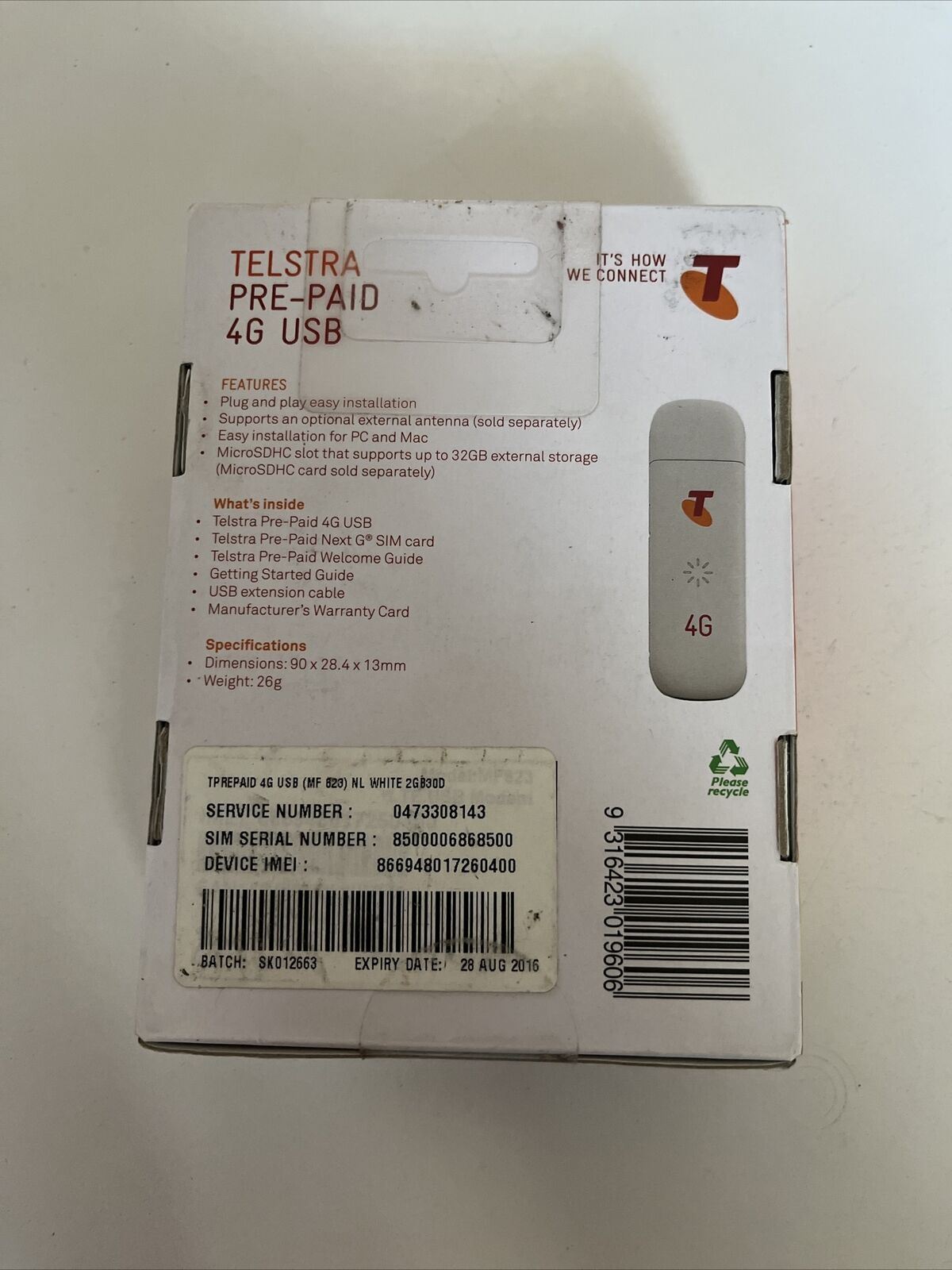Telstra Prepaid 4G USB + Wi-Fi Modem Hotspot