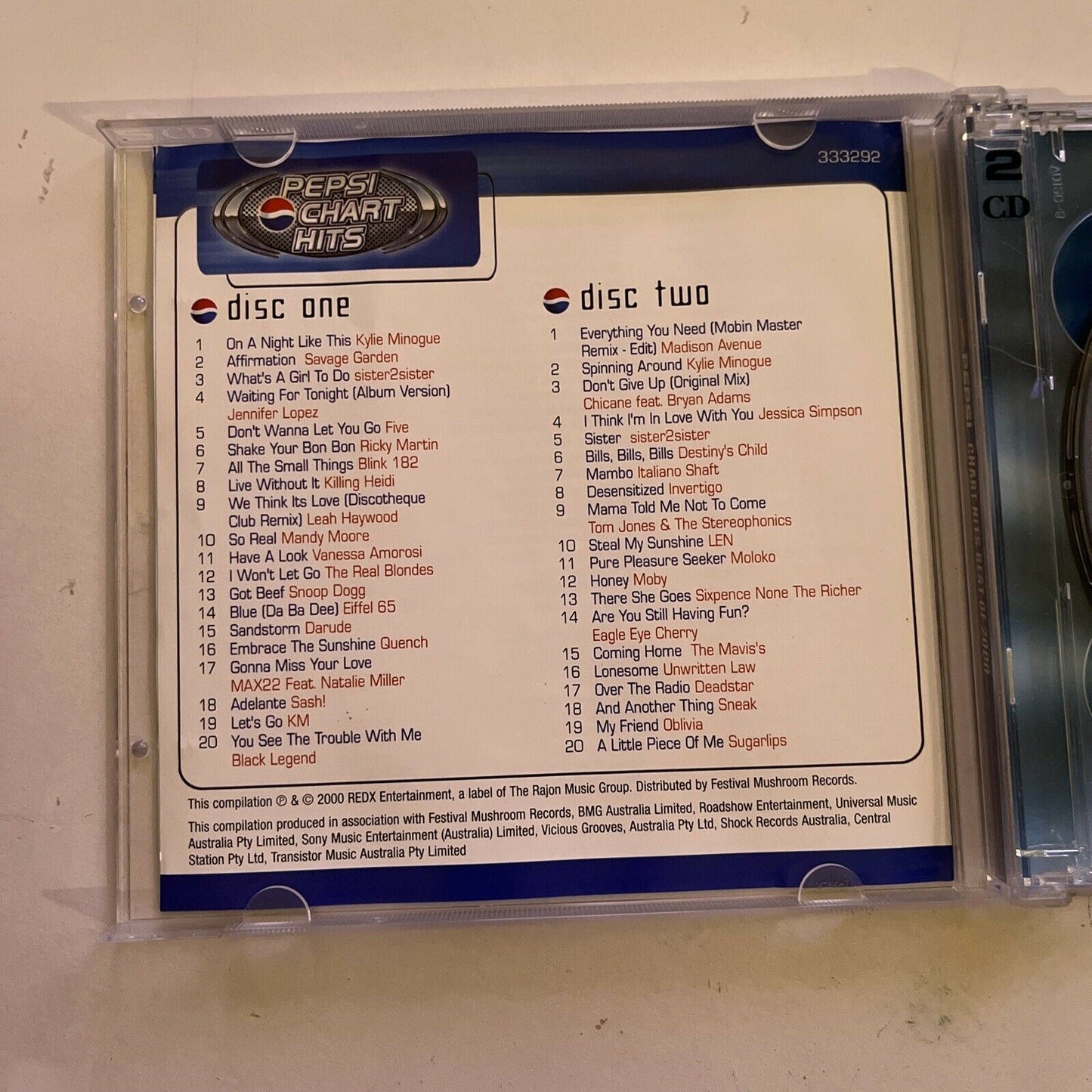 Pepsi Chart Hits: Best of 2000 (CD, 2-Disc Compilation)