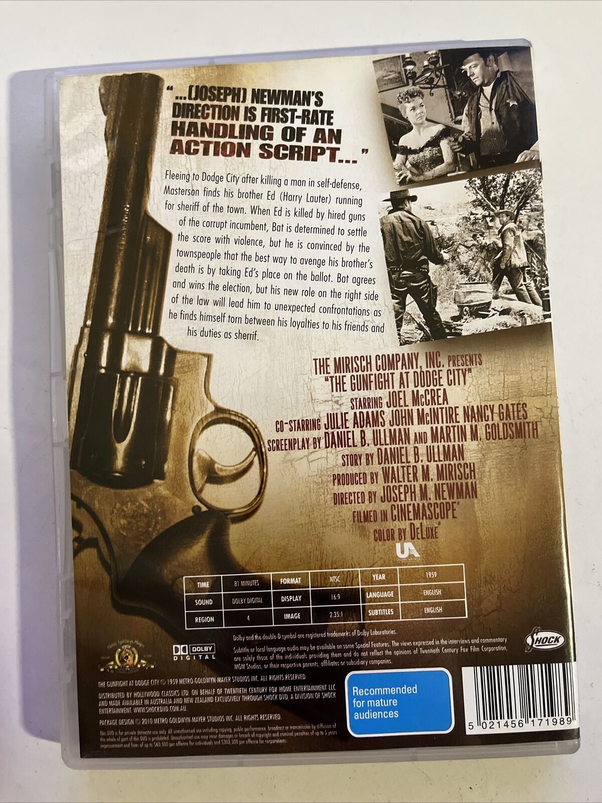 The Gunfight At Dodge City (DVD, 1959) Joel McCrea, Julie Adams. Region 4