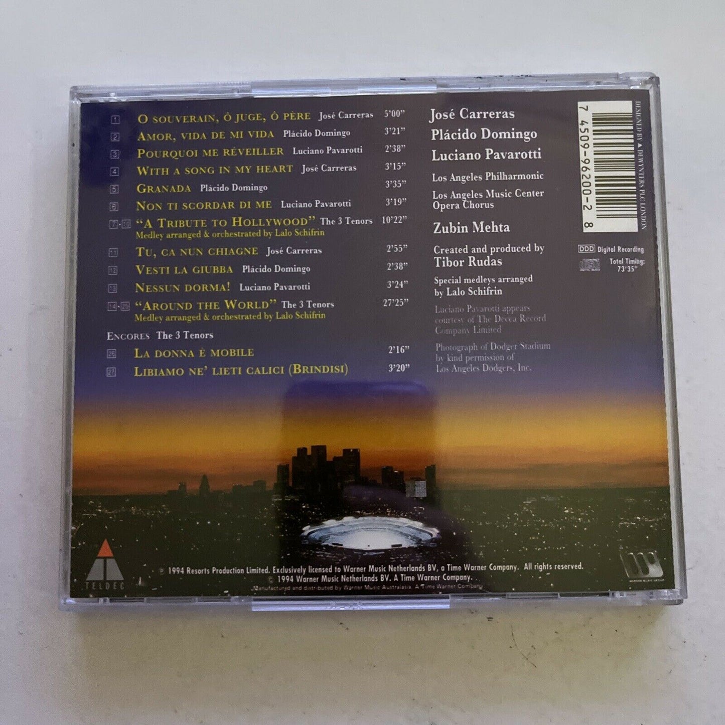 Carreras, Domingo, Pavarotti With Mehta ‎– The 3 Tenors In Concert 1994 (CD)