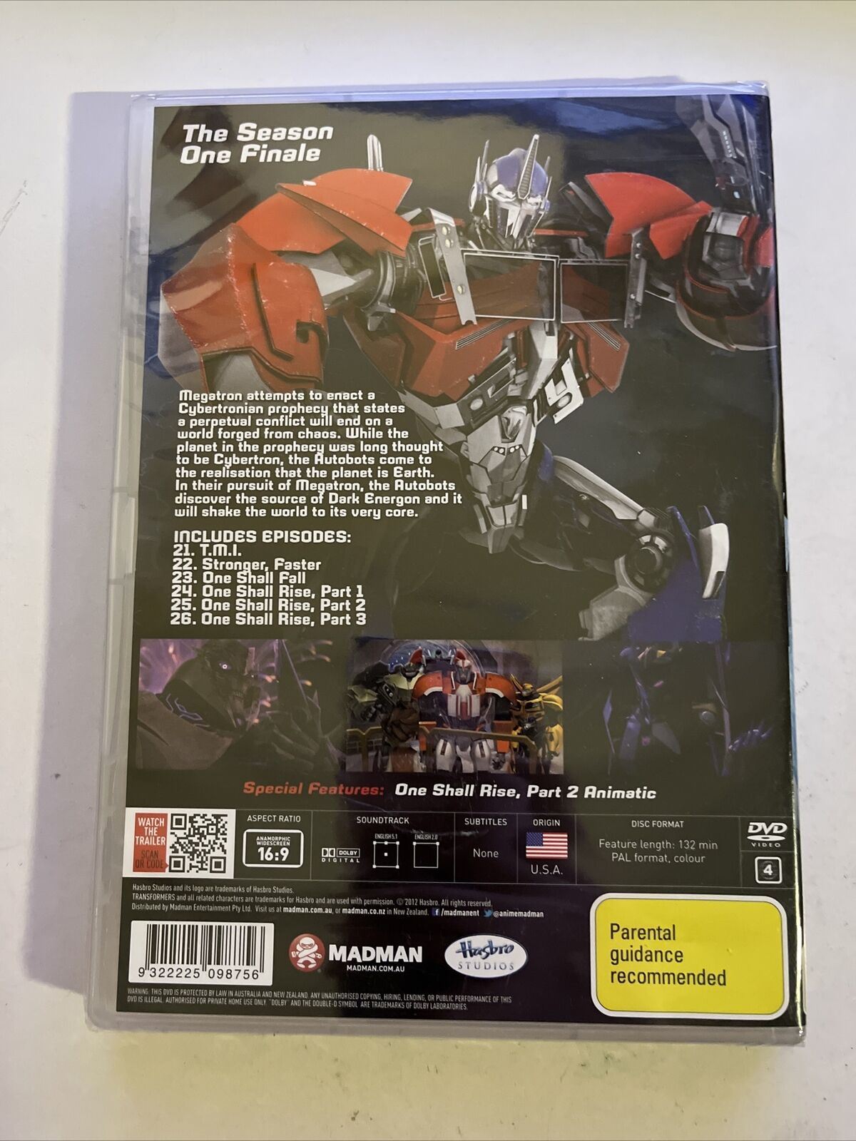*New Sealed* Transformers - Prime - One Shall Fall, One Shall Rise : Vol 5 (DVD)